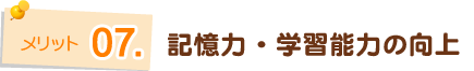 記憶力・学習能力の向上